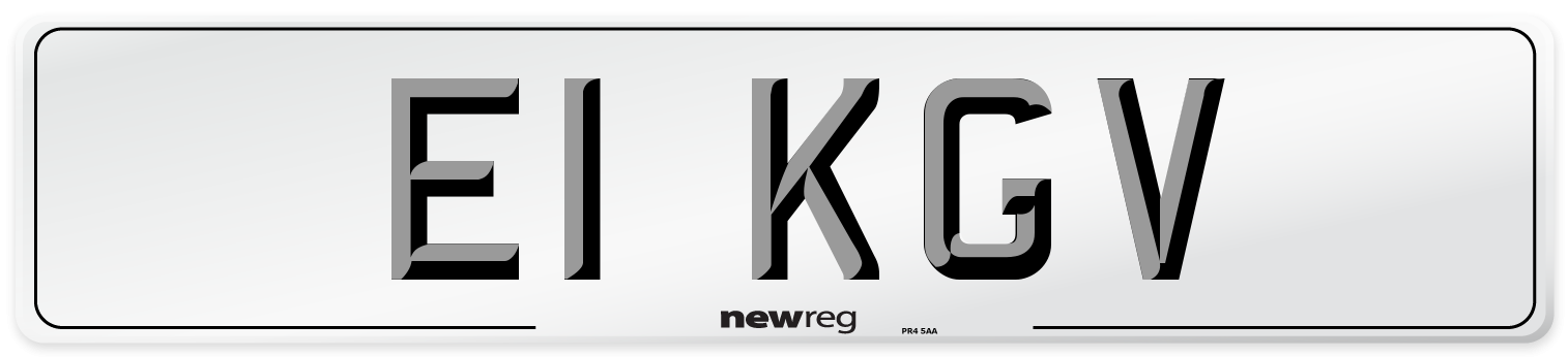 E1 KGV Number Plate from New Reg
